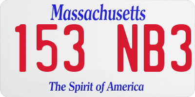 MA license plate 153NB3