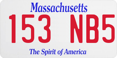 MA license plate 153NB5