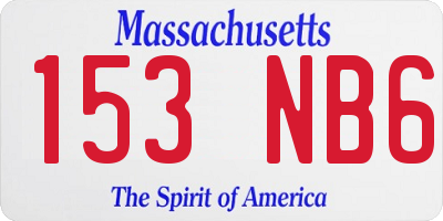 MA license plate 153NB6