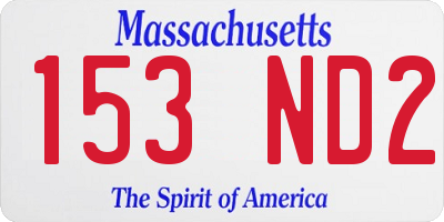 MA license plate 153ND2