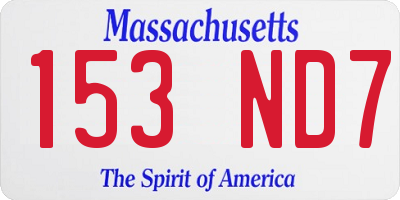 MA license plate 153ND7