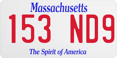 MA license plate 153ND9