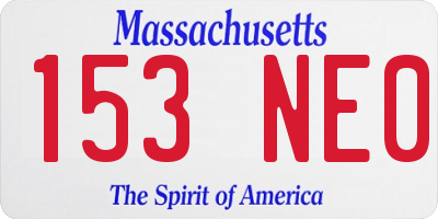 MA license plate 153NE0