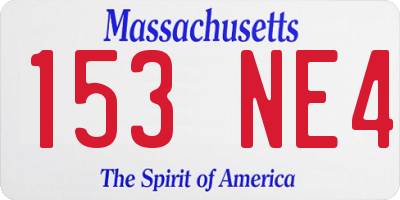 MA license plate 153NE4
