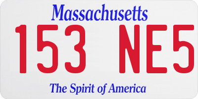 MA license plate 153NE5