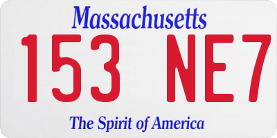 MA license plate 153NE7