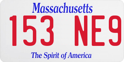 MA license plate 153NE9