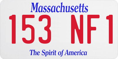 MA license plate 153NF1