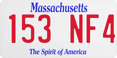 MA license plate 153NF4