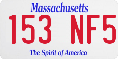 MA license plate 153NF5