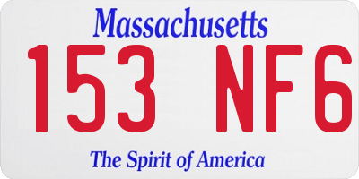 MA license plate 153NF6