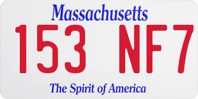 MA license plate 153NF7