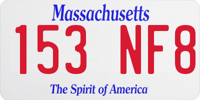 MA license plate 153NF8