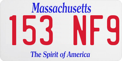 MA license plate 153NF9