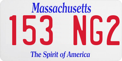 MA license plate 153NG2