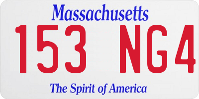 MA license plate 153NG4