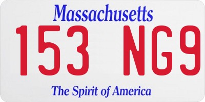 MA license plate 153NG9