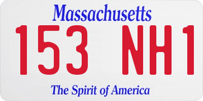 MA license plate 153NH1