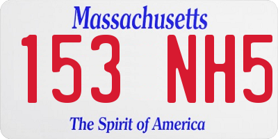 MA license plate 153NH5