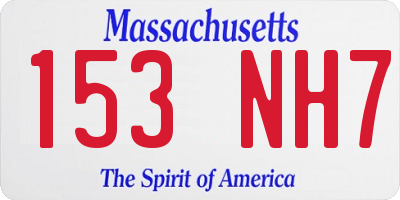 MA license plate 153NH7