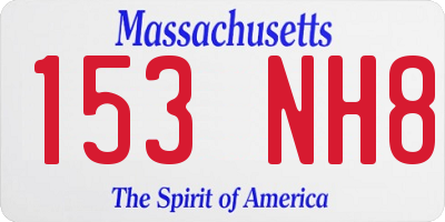 MA license plate 153NH8