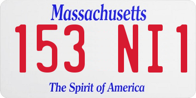 MA license plate 153NI1
