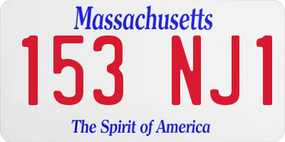 MA license plate 153NJ1