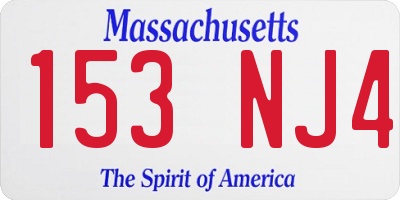 MA license plate 153NJ4