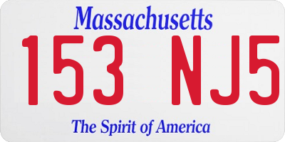 MA license plate 153NJ5