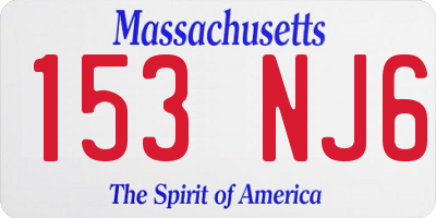 MA license plate 153NJ6