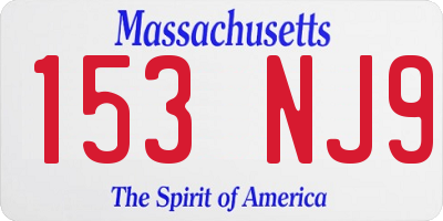 MA license plate 153NJ9