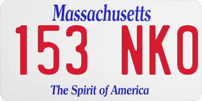 MA license plate 153NK0