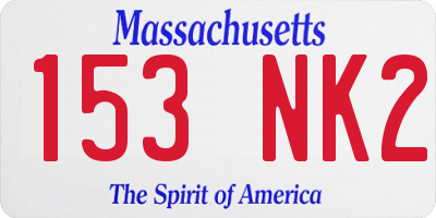MA license plate 153NK2