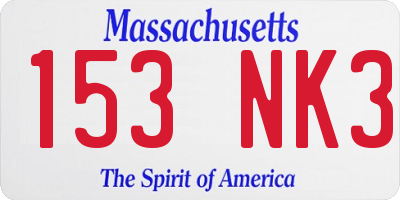 MA license plate 153NK3