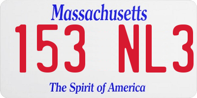 MA license plate 153NL3