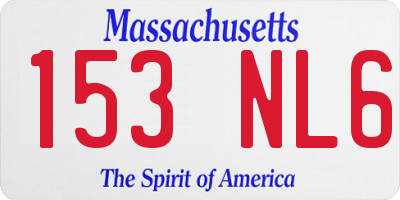 MA license plate 153NL6