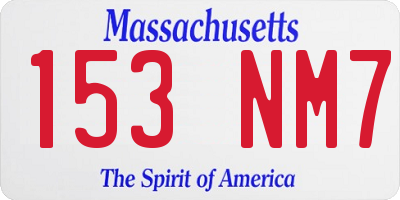 MA license plate 153NM7