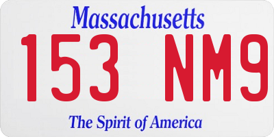 MA license plate 153NM9