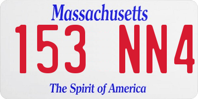 MA license plate 153NN4