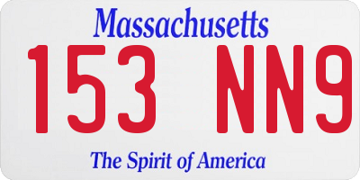 MA license plate 153NN9