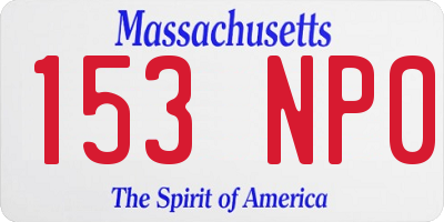 MA license plate 153NP0