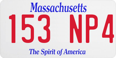MA license plate 153NP4