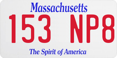 MA license plate 153NP8