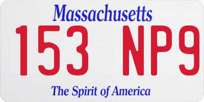 MA license plate 153NP9