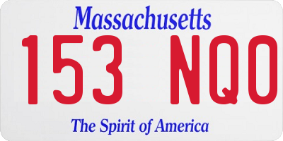 MA license plate 153NQ0