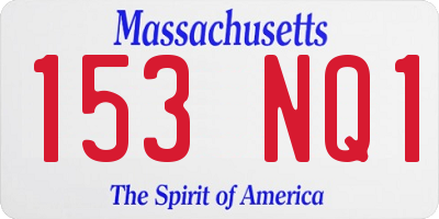 MA license plate 153NQ1