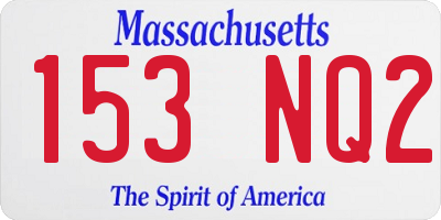 MA license plate 153NQ2