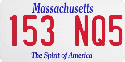 MA license plate 153NQ5
