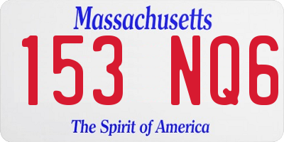 MA license plate 153NQ6