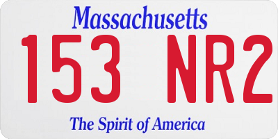 MA license plate 153NR2